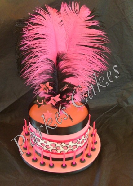 pink leopard print birthday cake